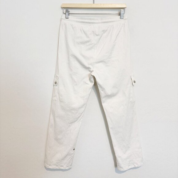 NEW Patrizia Luca High Rise Pull On Cargo Pants Roll Tab White NWOT Size Large - Picture 8 of 9